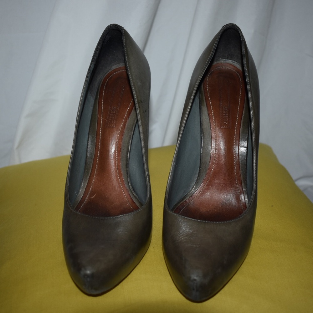 Brown/olive green SCHUTZ heels